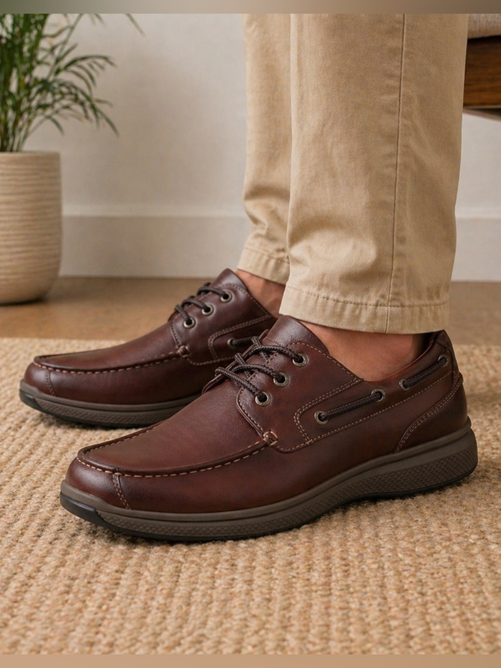 FLORSHEIM Great Lakes Moc Toe Oxford Loafers Brown Leather Men's Size 13 wide